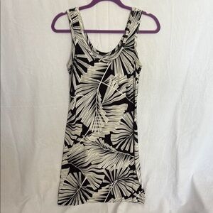 Tommy Bahama Black and White Patterned Tank Dress - M